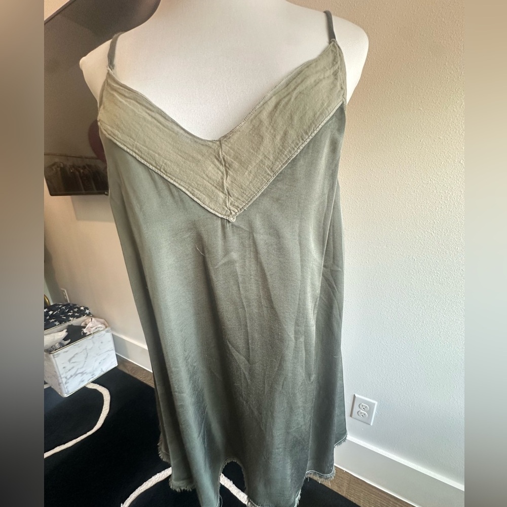 Starx olive green silk cami size medium